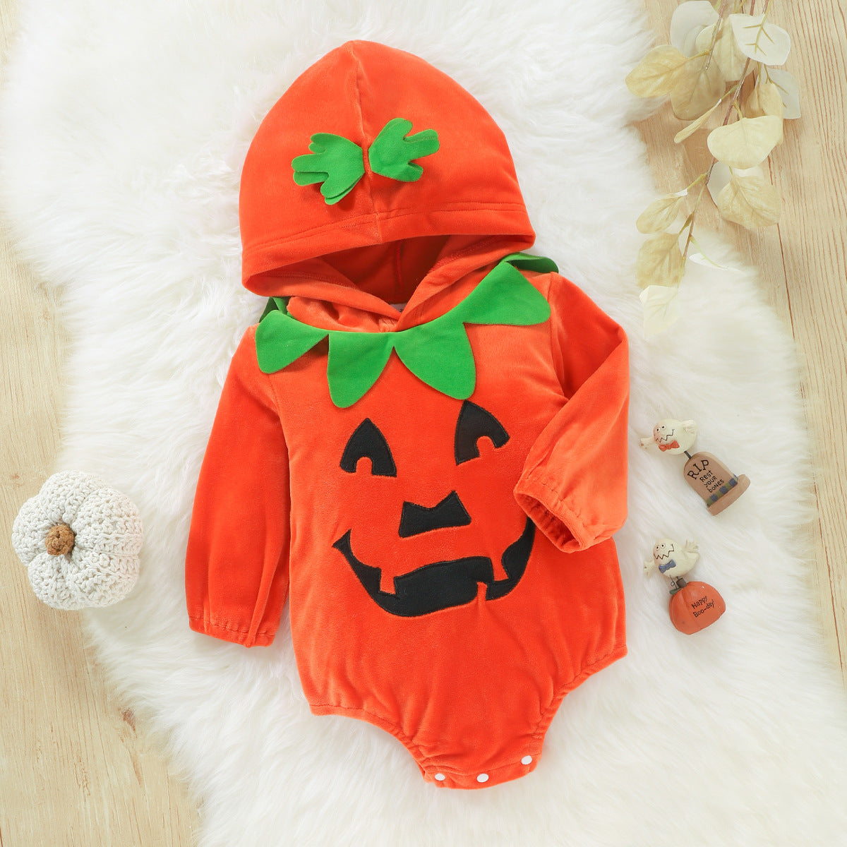 Baby Pumpkin Hooded Onesie