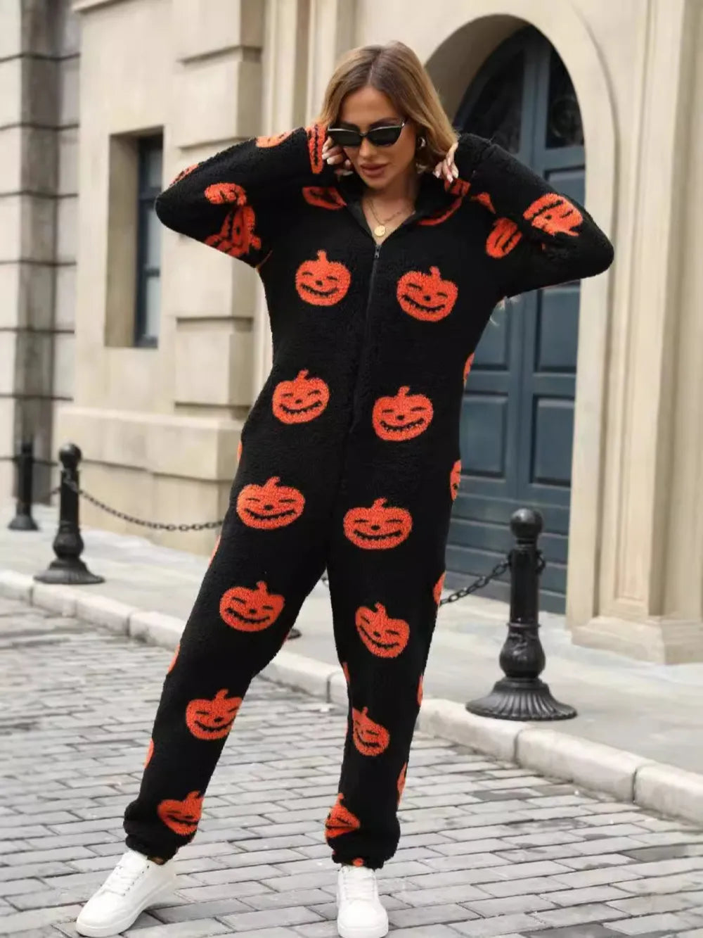 Pumpkin Half Zip Hooded Jumpsuit - photo 6