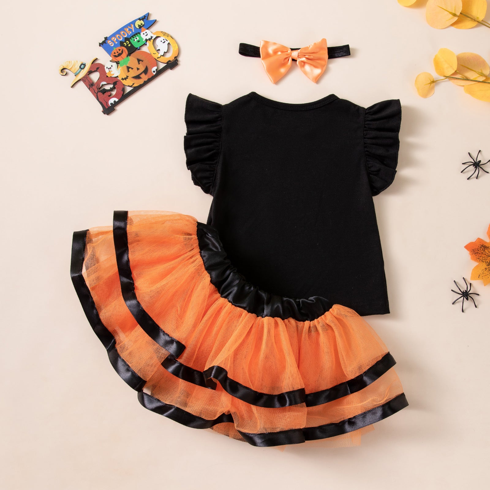 Girls Ghost & Pumpkin Dress Set