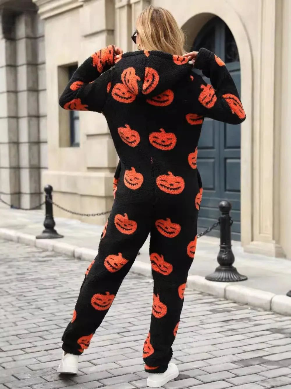 Pumpkin Half Zip Hooded Jumpsuit - photo 3