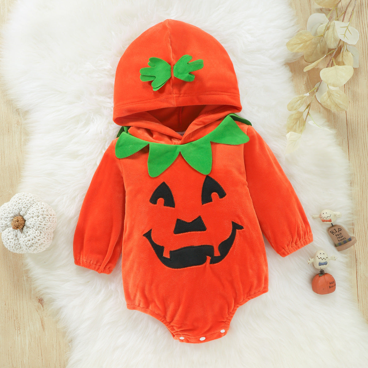 Baby Pumpkin Hooded Onesie