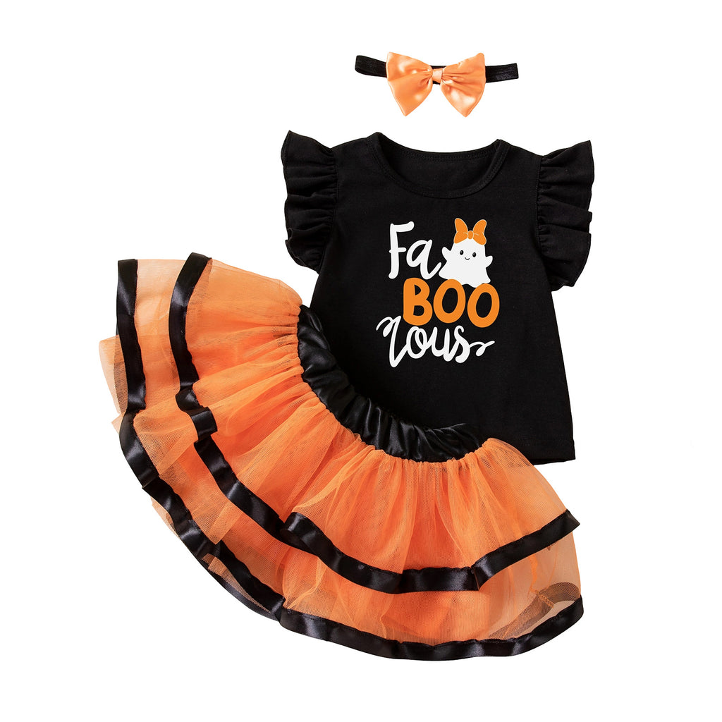 Girls Ghost & Pumpkin Dress Set