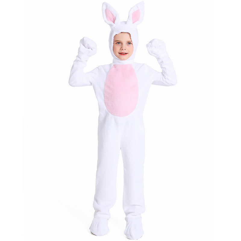 Plush White Rabbit Jumpsuit