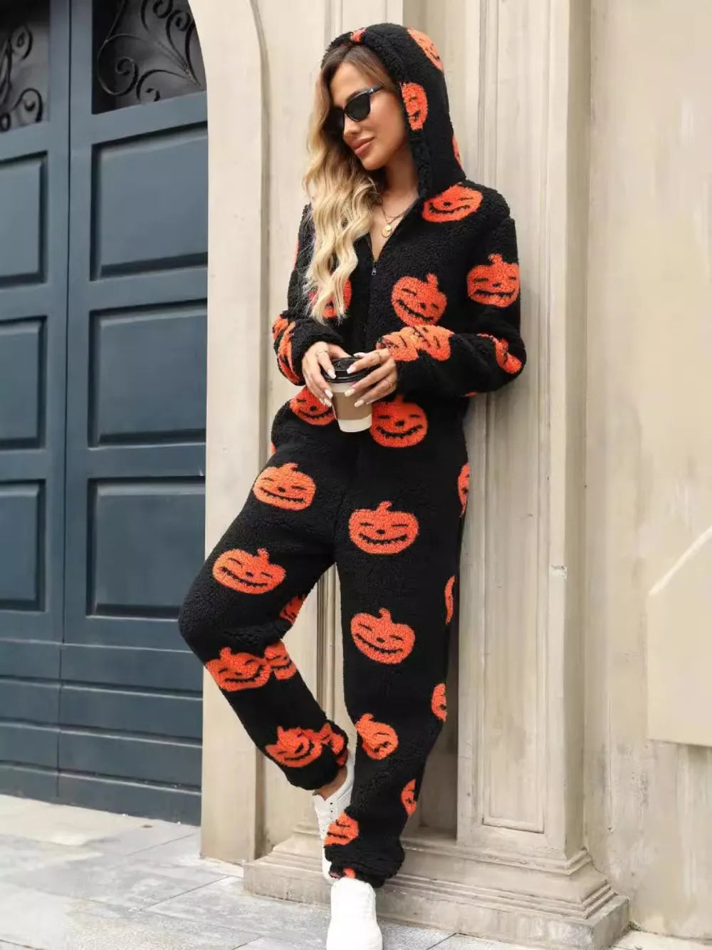 Pumpkin Half Zip Hooded Jumpsuit - photo 5