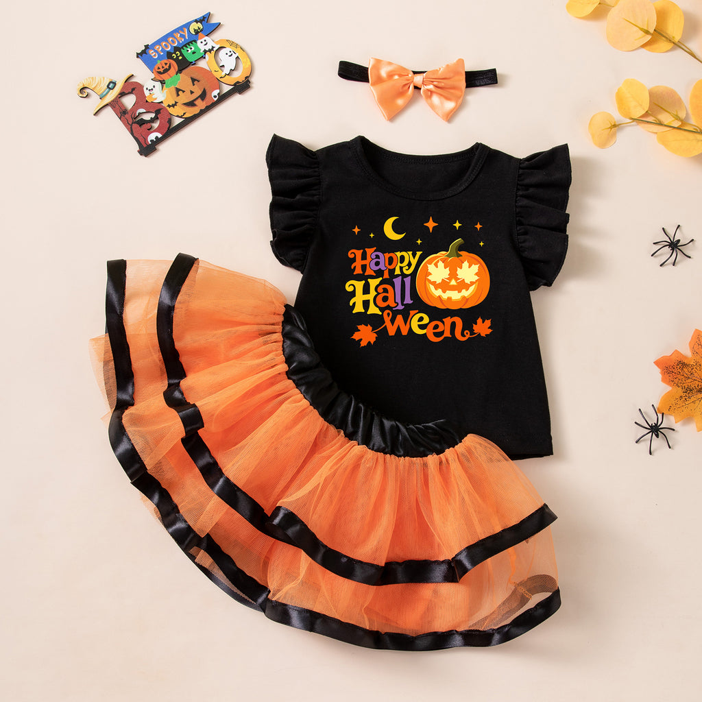Girls Ghost & Pumpkin Dress Set