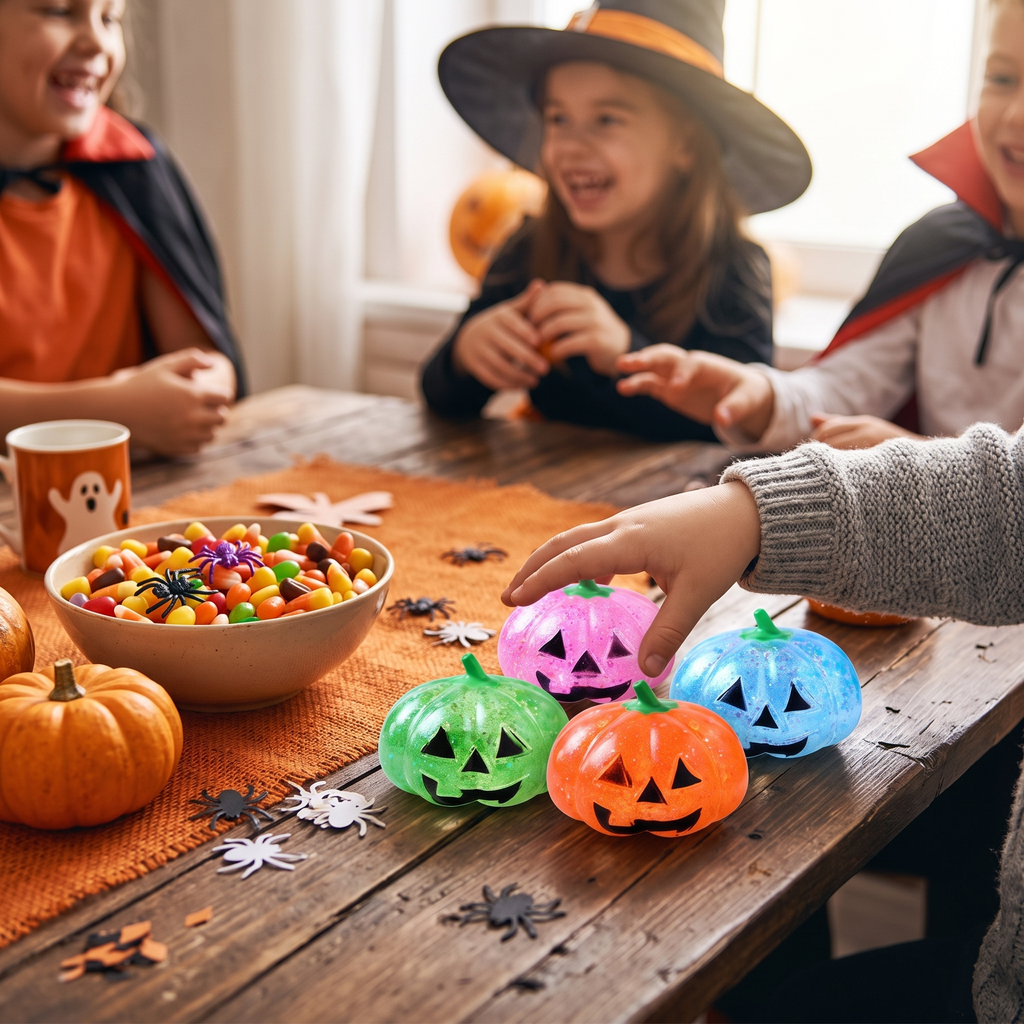 Pumpkin Head Squishy Toy lifestyle photo