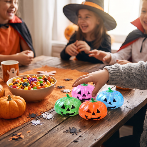 Pumpkin Head Squishy Toy lifestyle photo