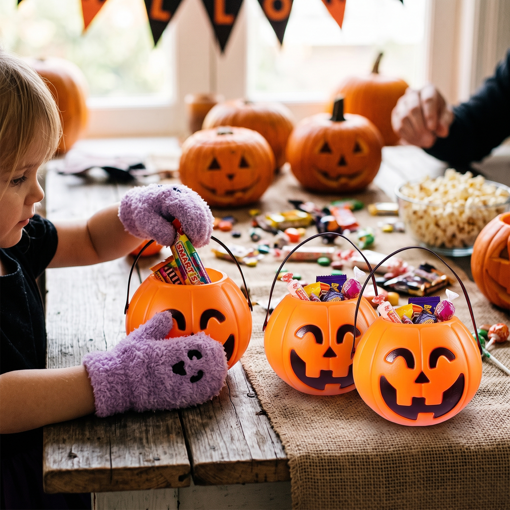 3-Pack Pumpkin Trick-or-Treat Buckets lifestyle photo