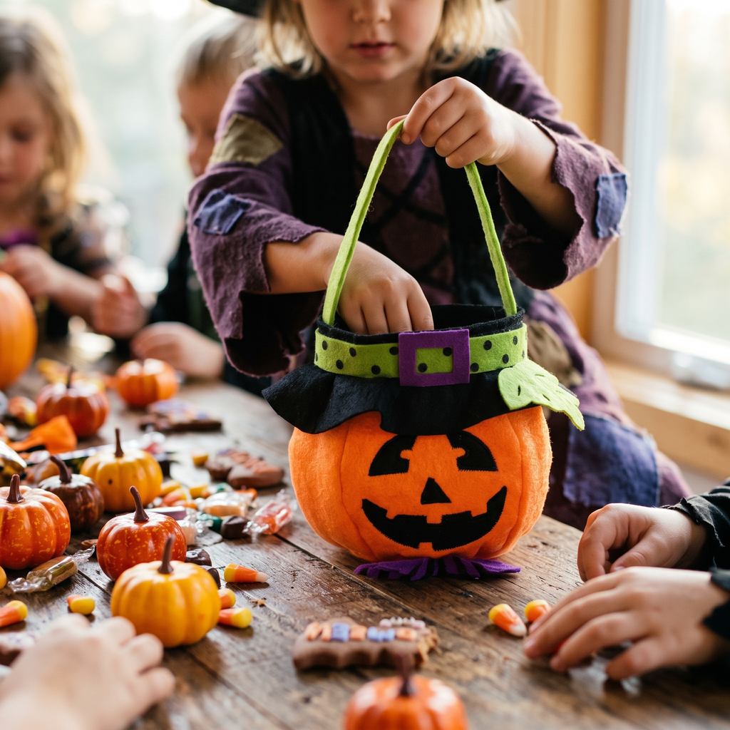 Witch Pumpkin Tote Bag lifestyle photo