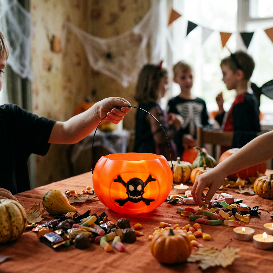 Glow-in-the-Dark Pumpkin Lantern Bucket lifestyle photo