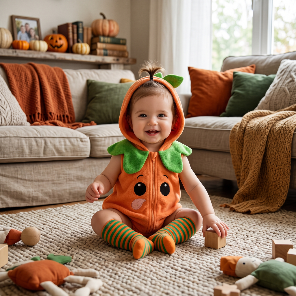 Infant Pumpkin Costume Onesie lifestyle photo