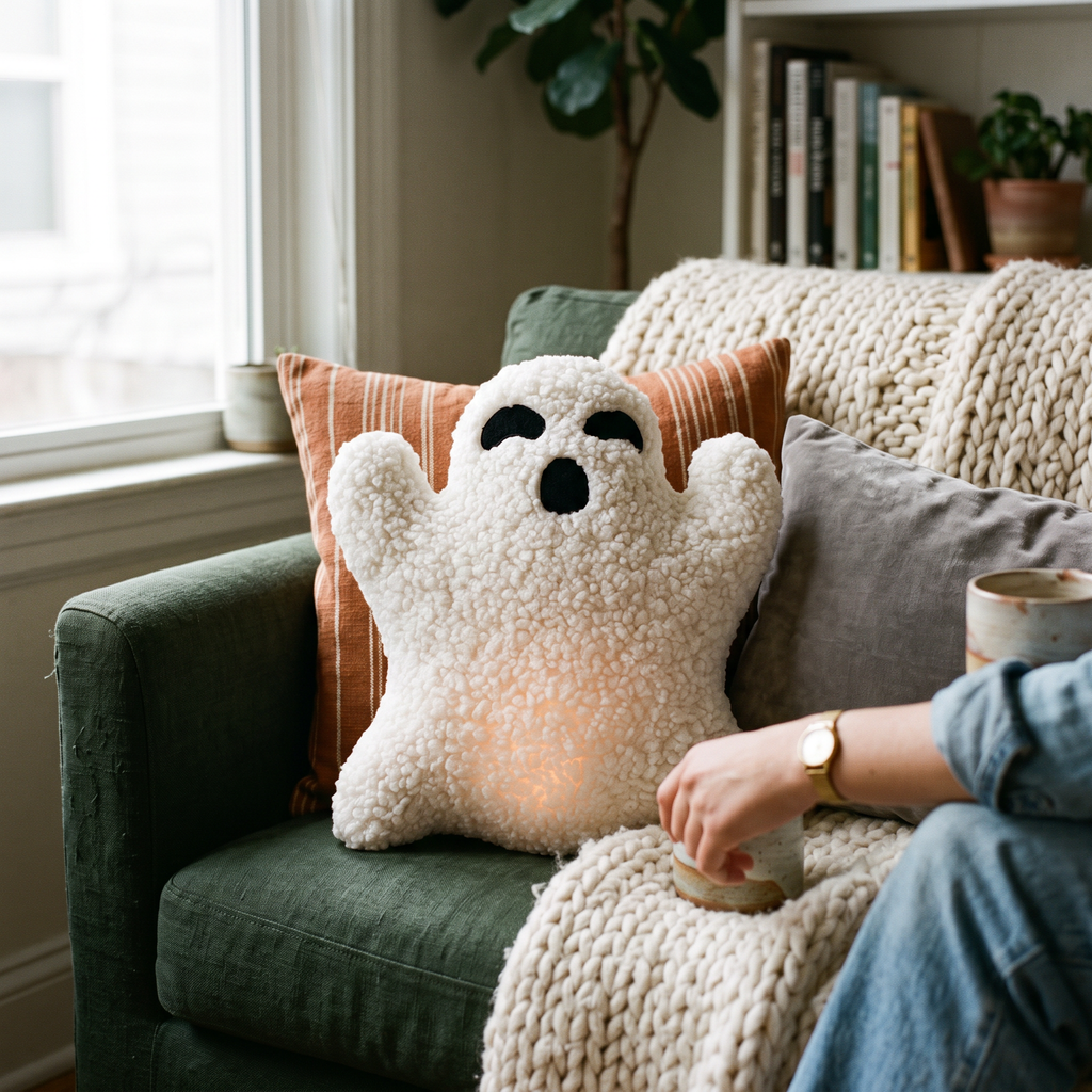 Ghost Plush Pillow lifestyle photo