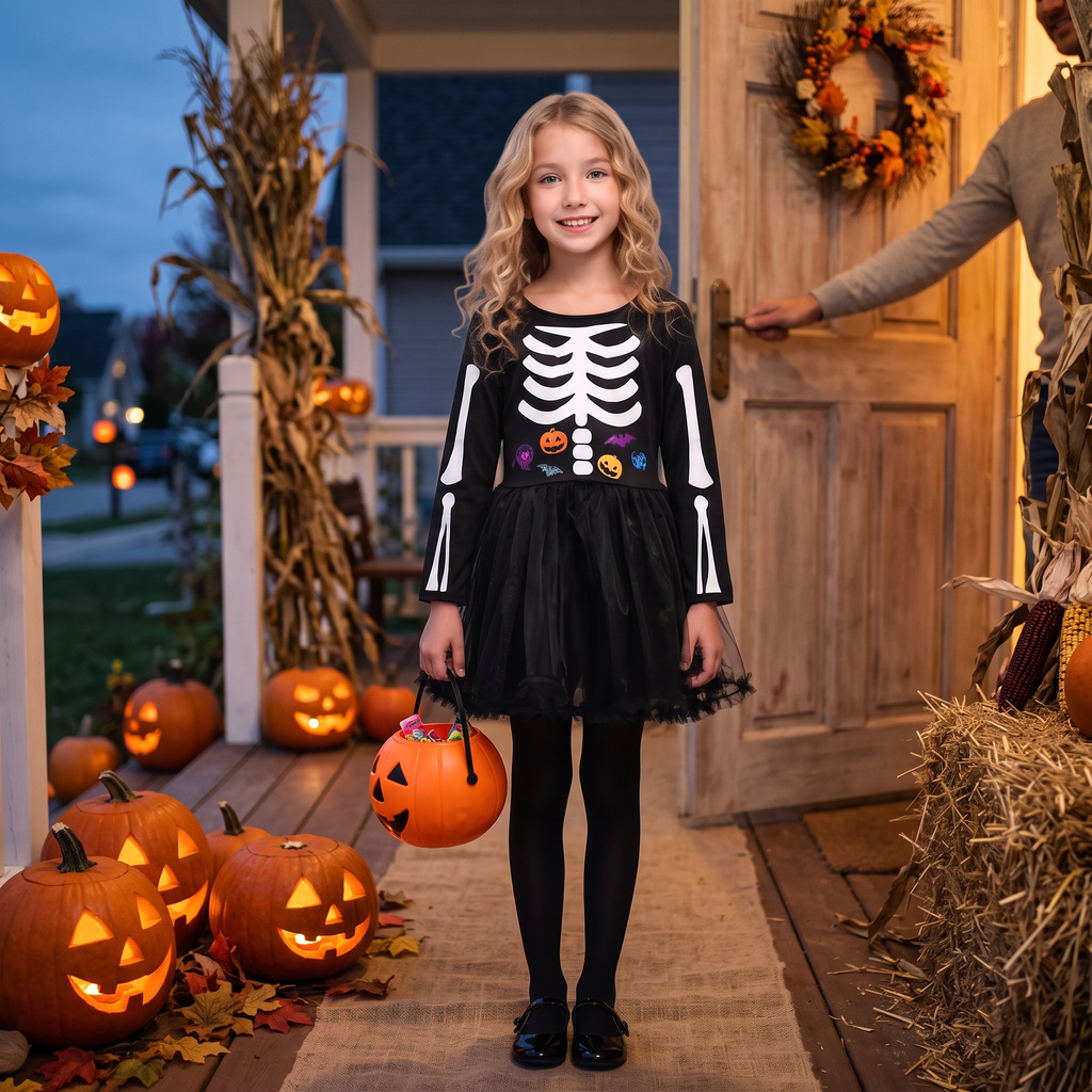 Girls Skeleton Devil Costume lifestyle photo