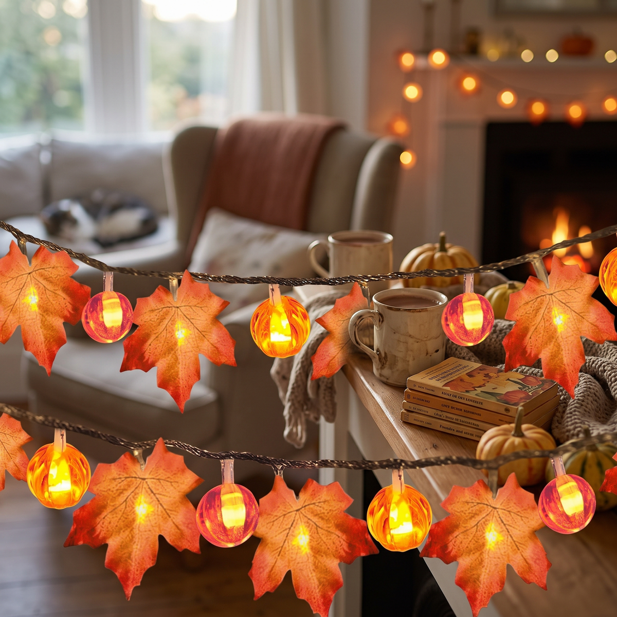 Maple Pumpkin String Lights lifestyle photo