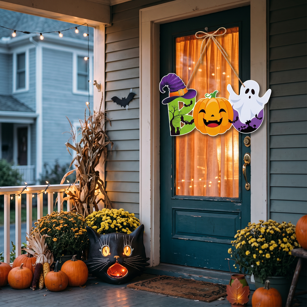 Pumpkin Bat Door Hanging lifestyle photo
