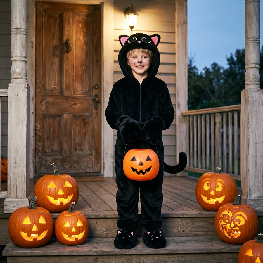 Kids Black Cat Costume lifestyle photo