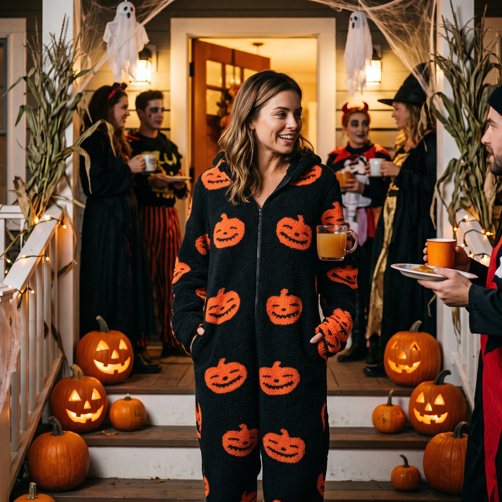 Pumpkin Hooded Jumpsuit lifestyle photo